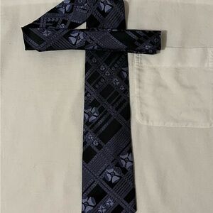 Christian Lacroix Black and Purple Patterned Tie